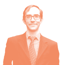 colorised image of Dominic Wilkinson